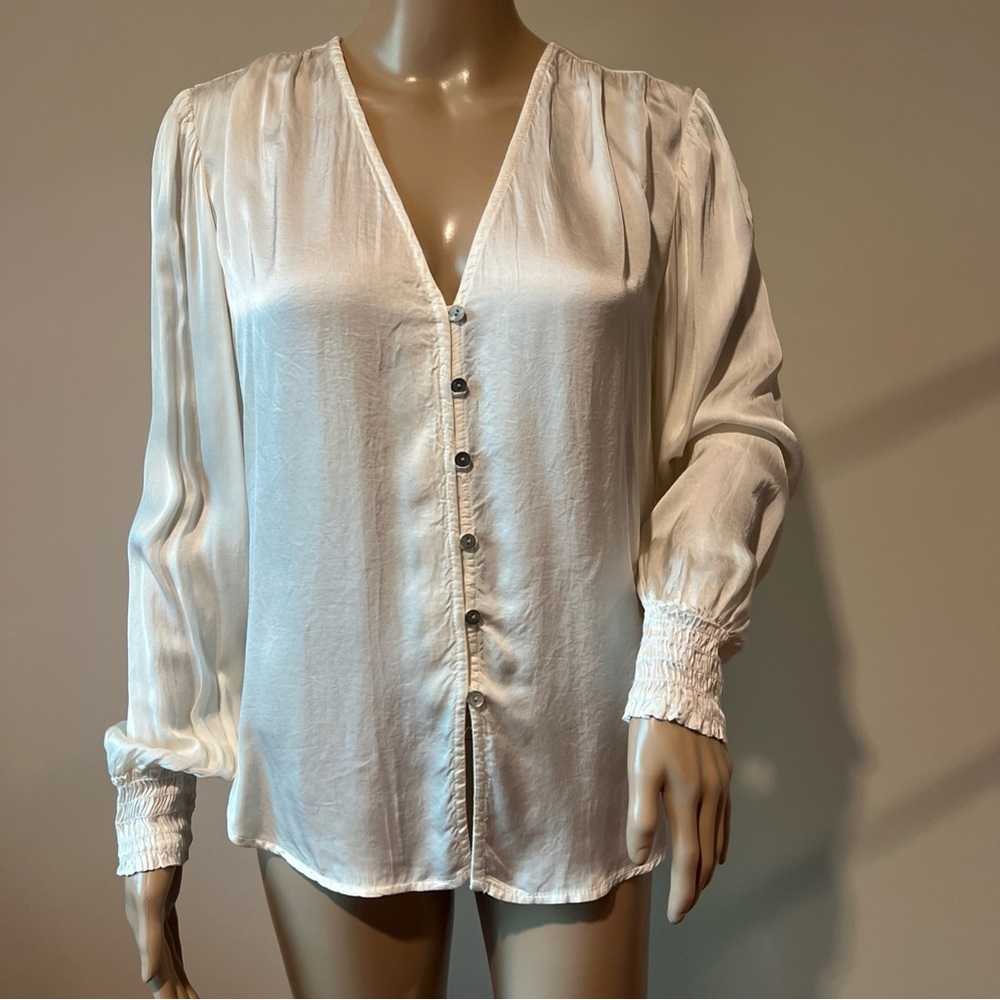 Bella Dahl Cream Satin Blouse
